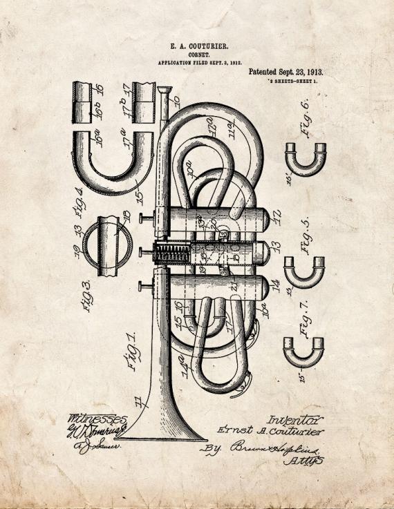 Cornet Patent Print