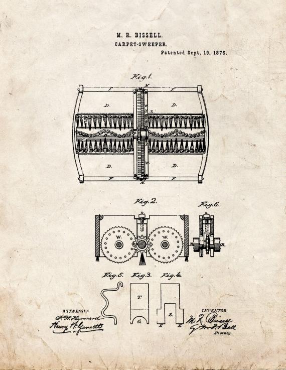 Carpet Sweeper Patent Print