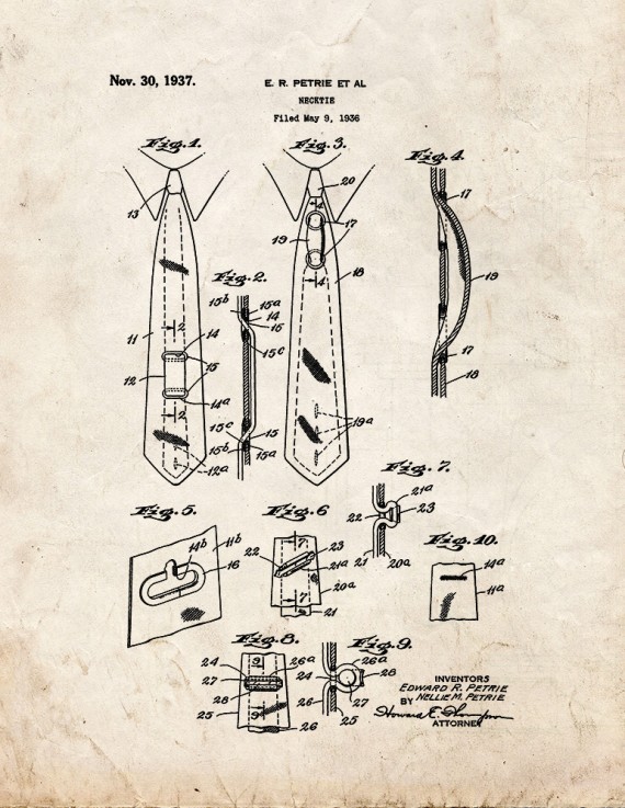 Necktie Patent Print