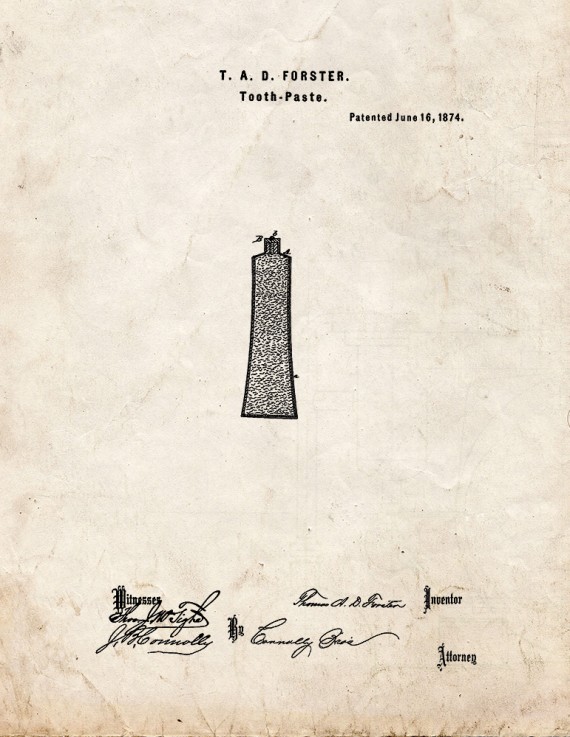 Toothpaste Patent Print