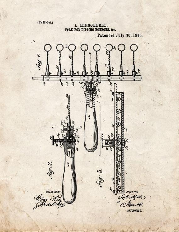 Fork For Dipping Bonbons Patent Print