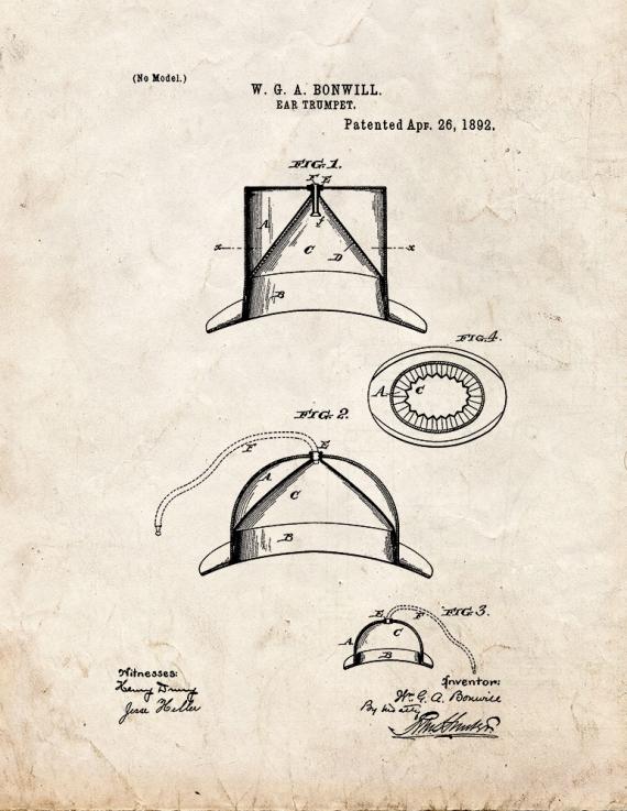 Ear Trumpet Patent Print