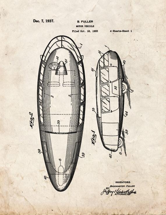 Motor Vehicle Patent Print