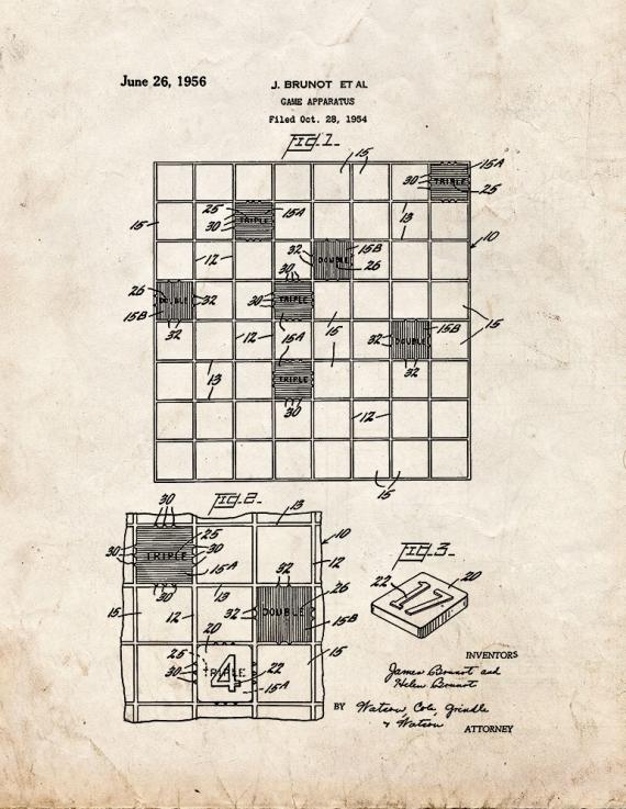 Scrabble Game Patent Print
