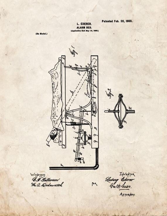 Alarm-Bed Patent Print