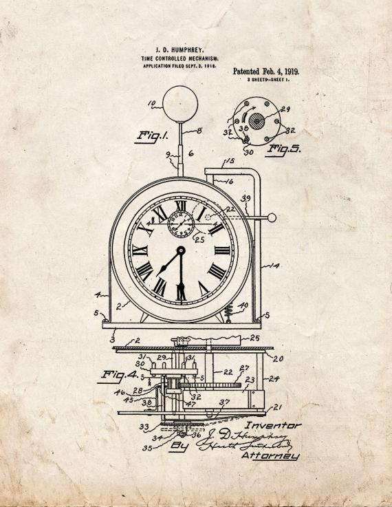 Time-controlled Mechanism Patent Print