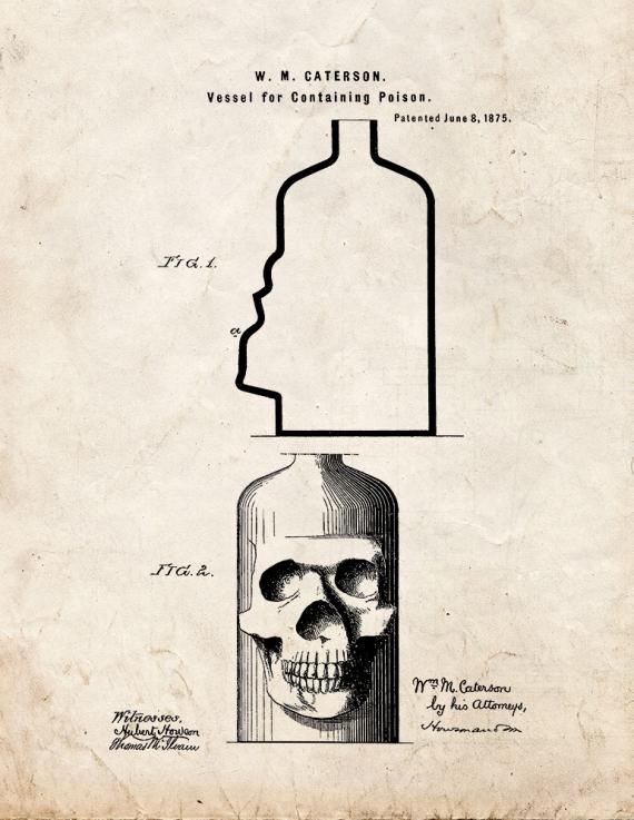 Vessels For Containing Poison Patent Print