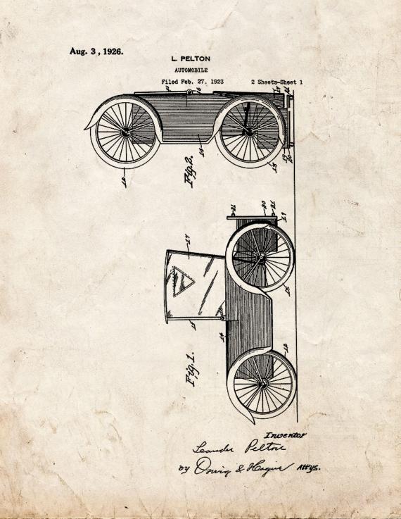 Automobile Patent Print