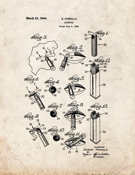 Lipstick Patent Print