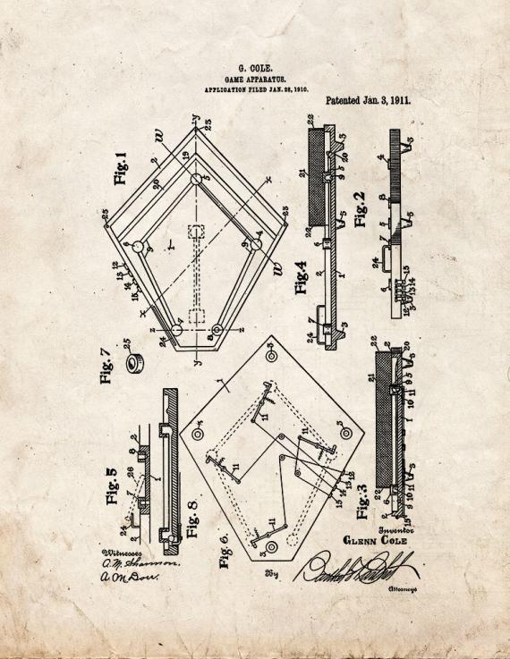 Game Apparatus Patent Print