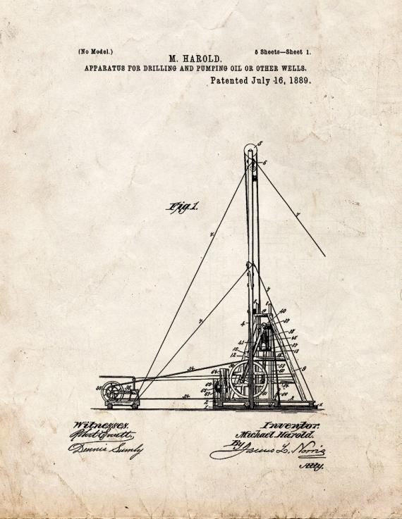 Apparatus For Drilling And Pumping Oil Or Other Wells Patent Print
