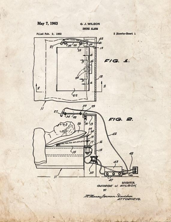 Snore Alarm Patent Print