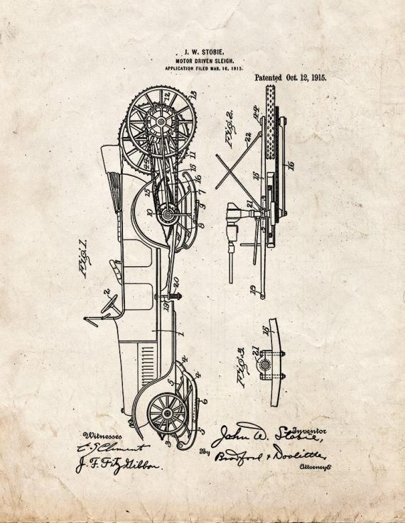Motor-driven Sleigh Patent Print