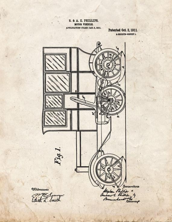 Motor Vehicle Patent Print