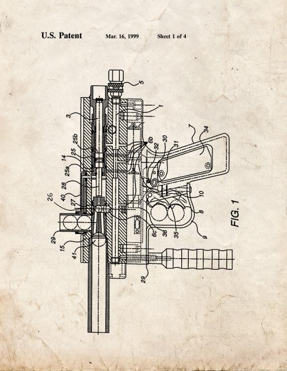 Pneumatically Operated Projectile Launching Device Patent Print