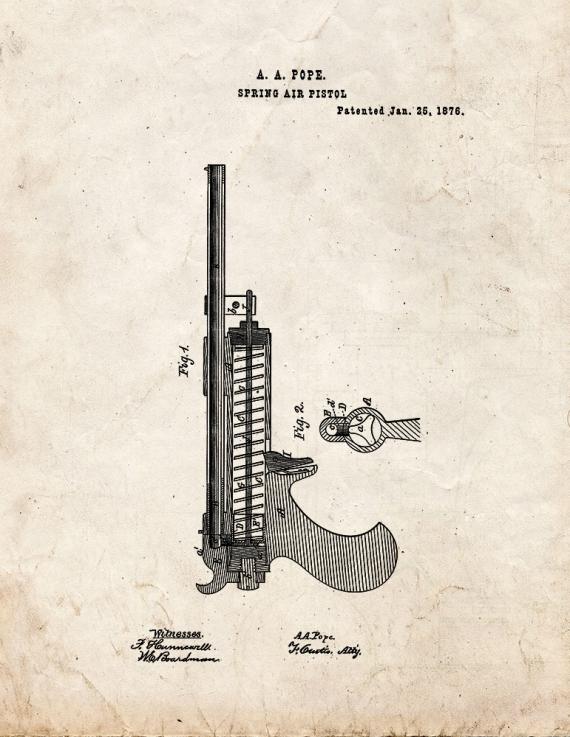 Spring Air Pistol Patent Print