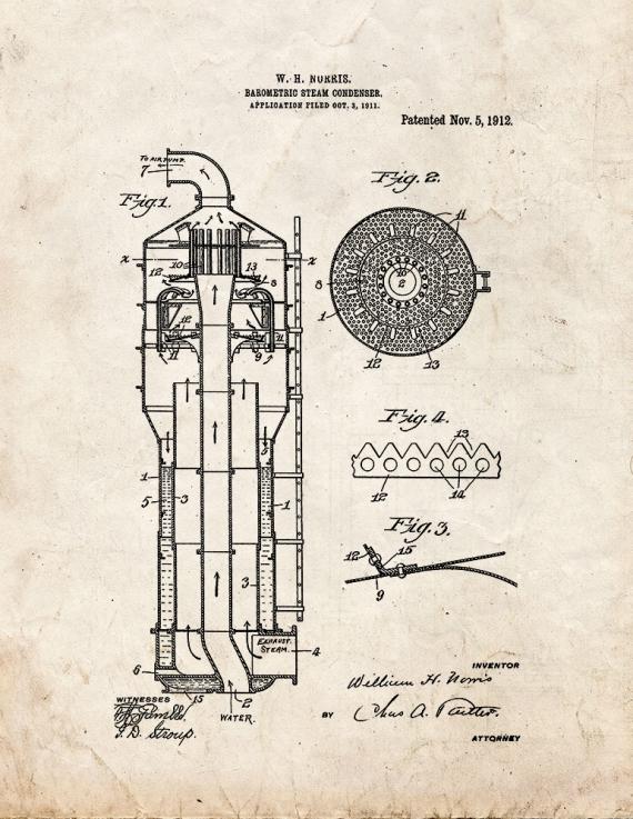 Barometric Steam-condenser Patent Print