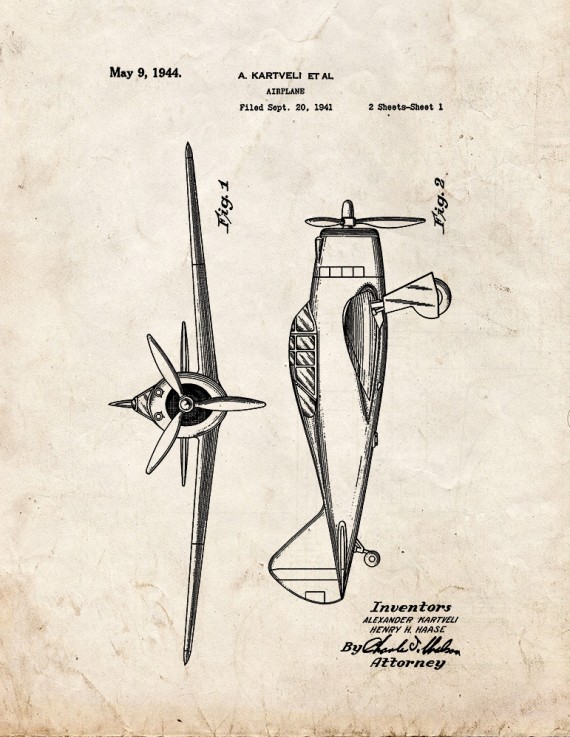 Airplane Patent Print