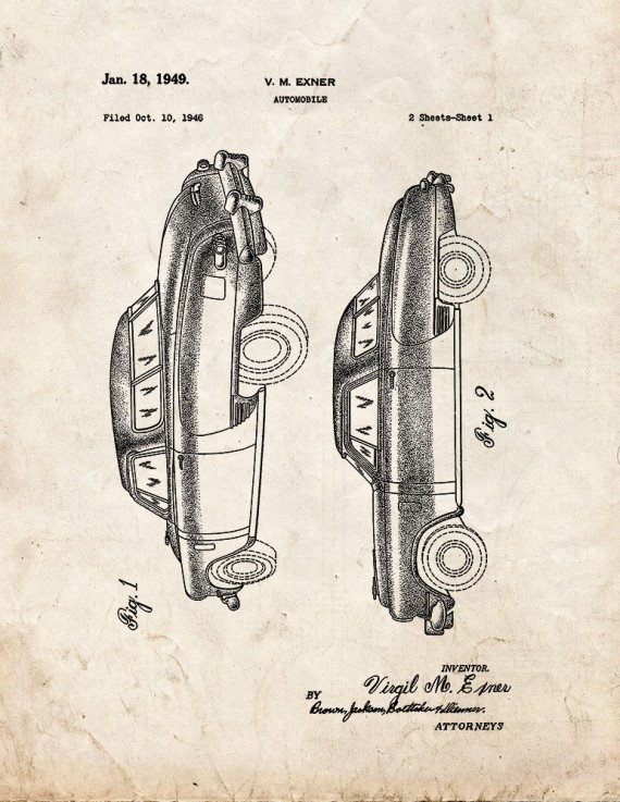 Automobile Patent Print