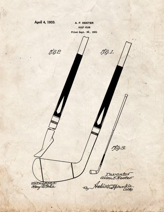 Golf Club Patent Print