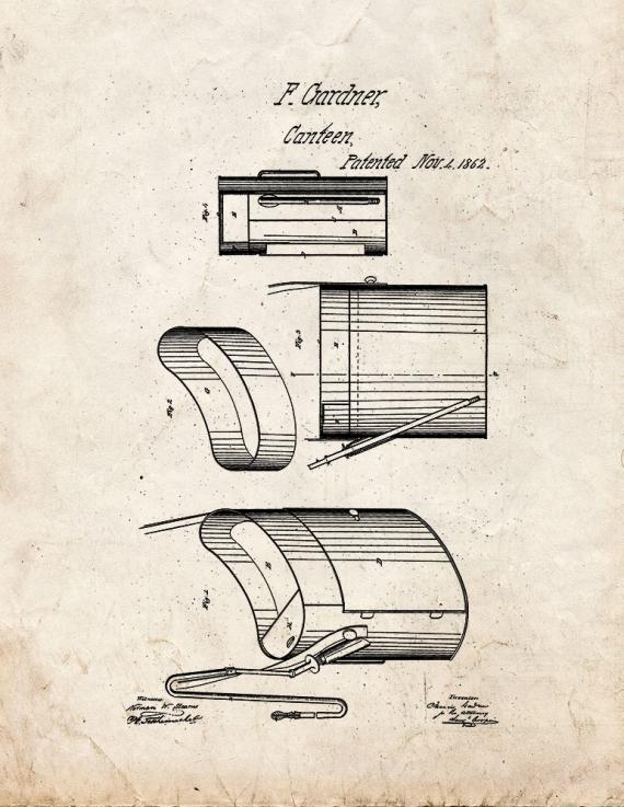 Canteen Patent Print