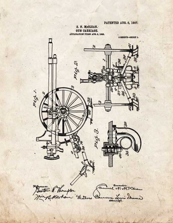 Gun Carriage Patent Print