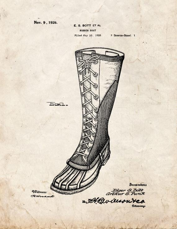 Rubber Boot Patent Print