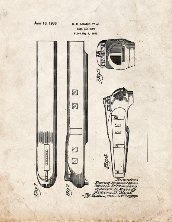 Rail Car Body Patent Print