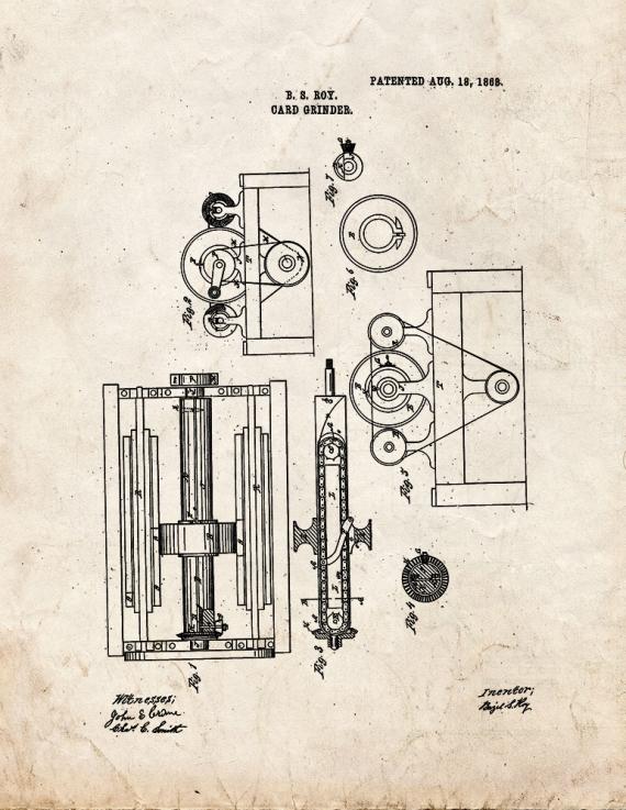 Card Grinder Patent Print