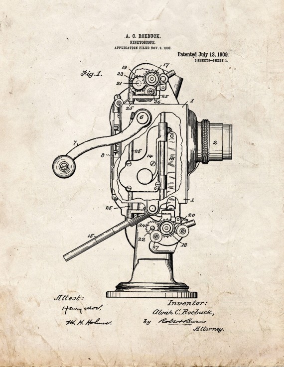 Kinetoscope Patent Print