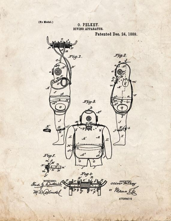 Diving Apparatus Patent Print