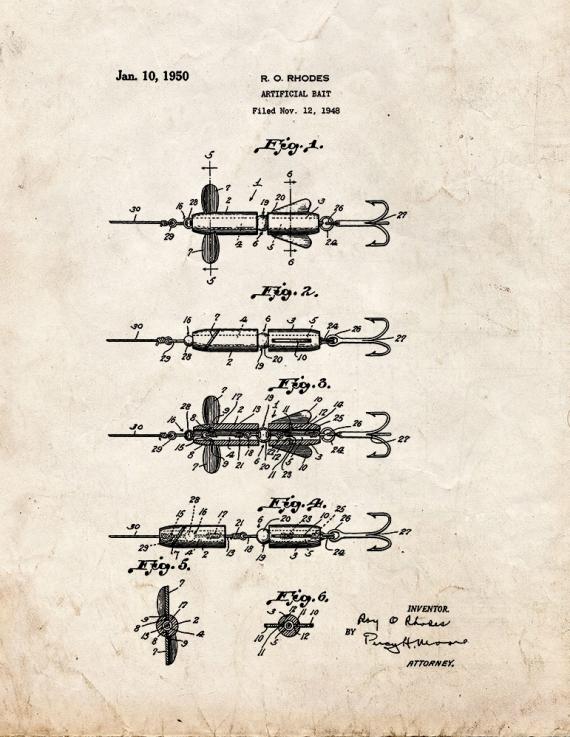 Artificial Bait Patent Print