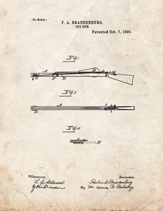 Toy Gun Patent Print