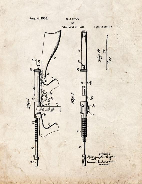Gun Patent Print