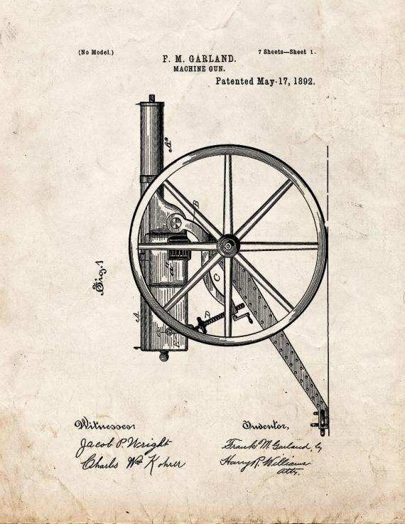 Machine Gun Patent Print