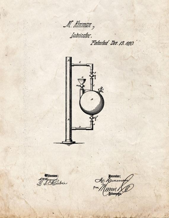 Lubricator Patent Print