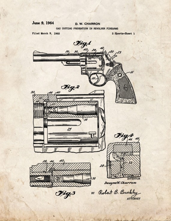 Gas Cutting Prevention In Revolver Firearms Patent Print