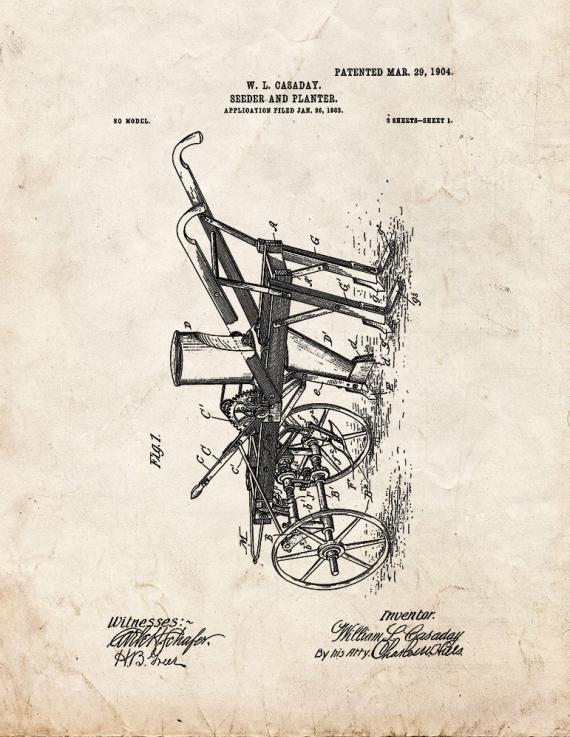 Seeder And Planter Patent Print