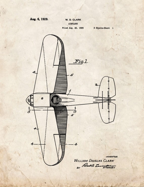 Airplane Patent Print