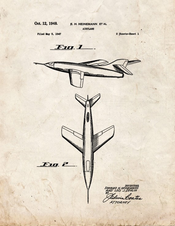 Airplane Patent Print