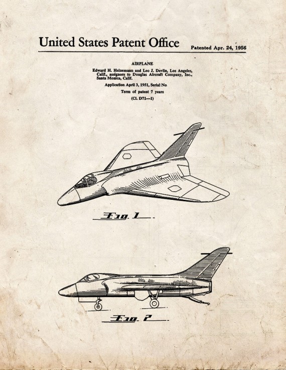 Airplane Patent Print