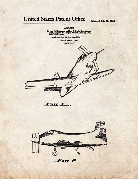 Airplane Patent Print