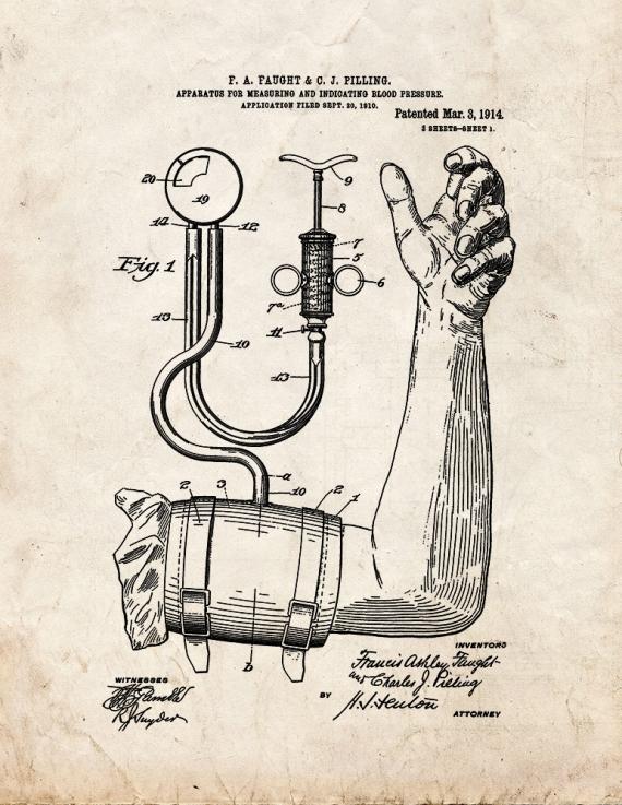 Doctor's Sphygmomanometer Patent Print