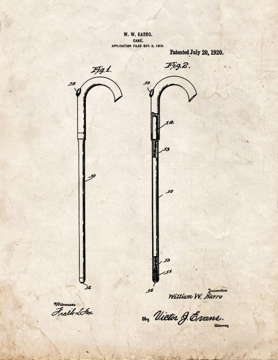Cane Patent Print