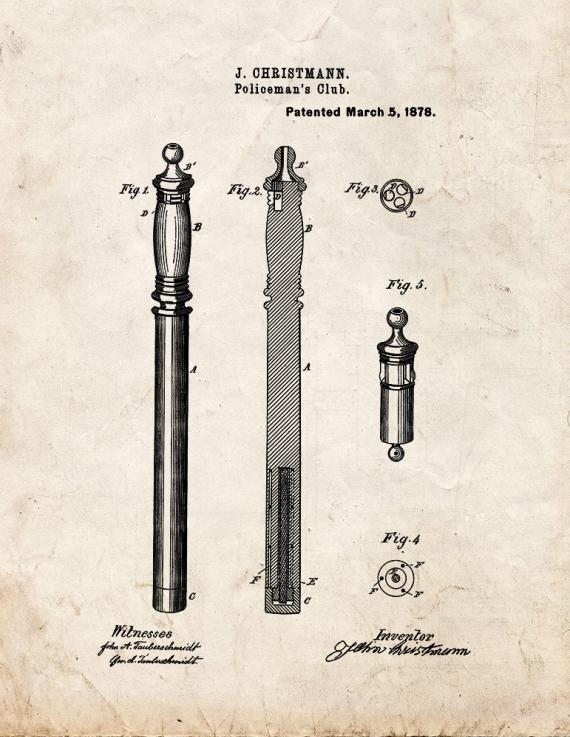 Policemen's Club Patent Print