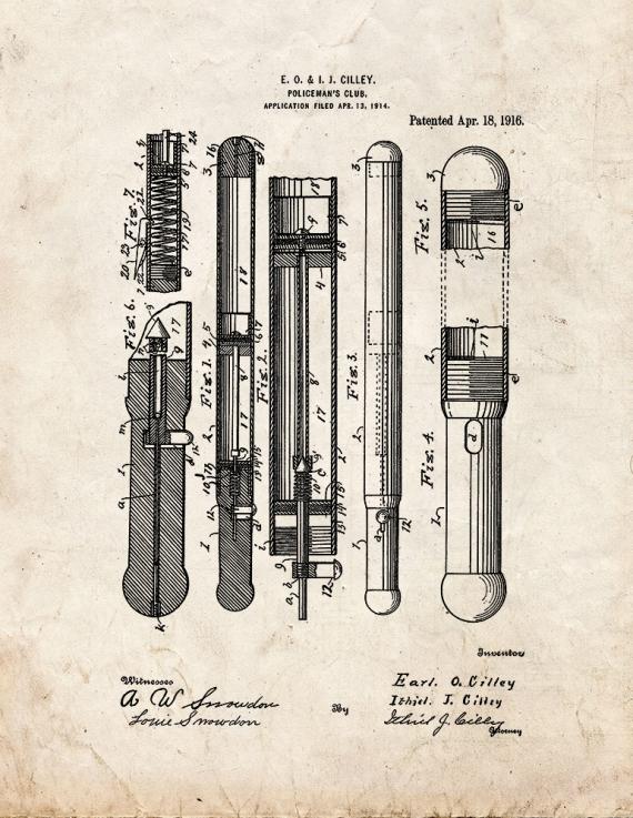 Policeman's Club Patent Print