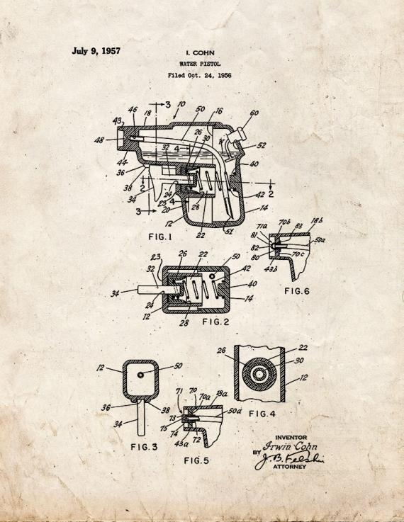 Water Pistol Patent Print