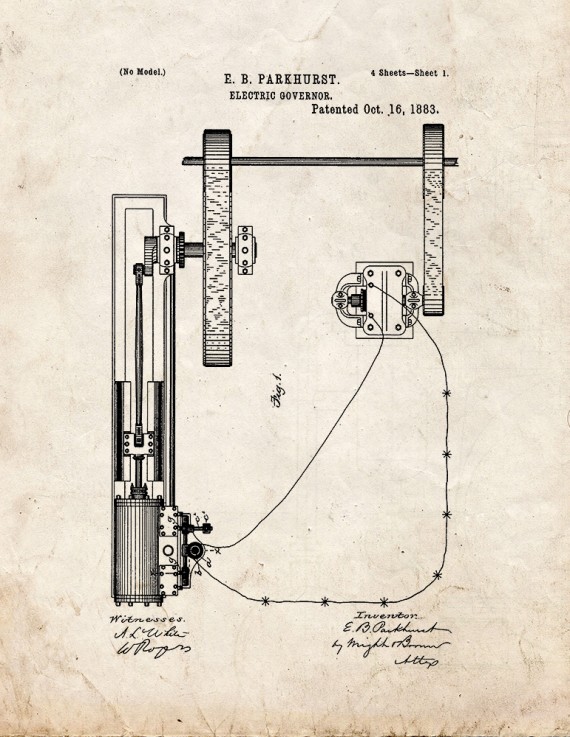 Electric Governor Patent Print