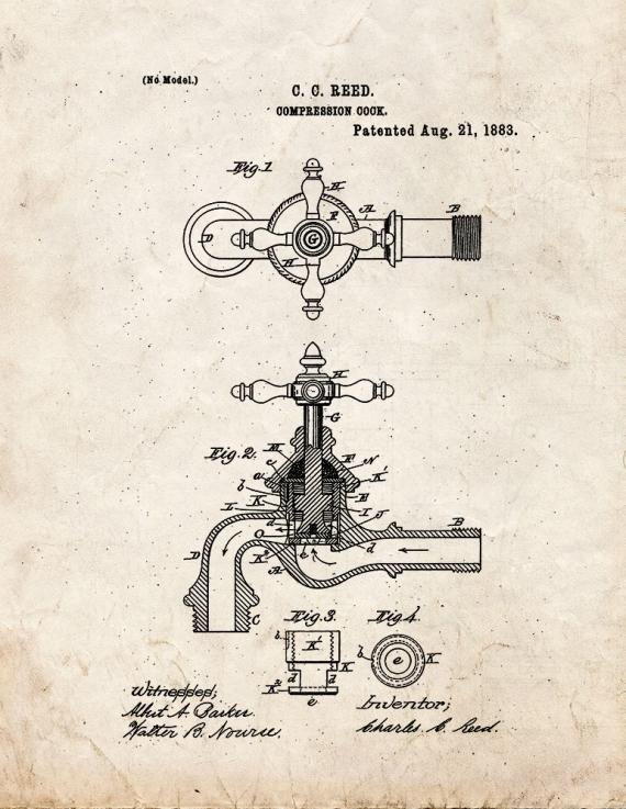 Compression Cock Patent Print