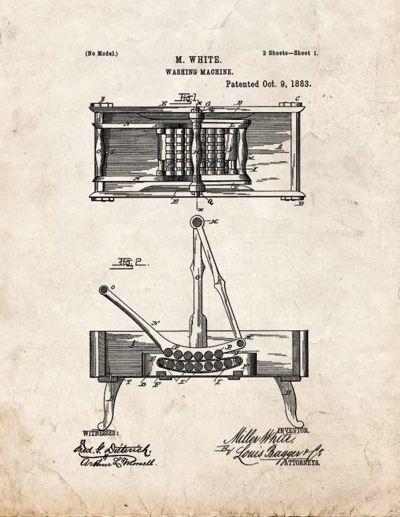 Washing Machine Patent Print